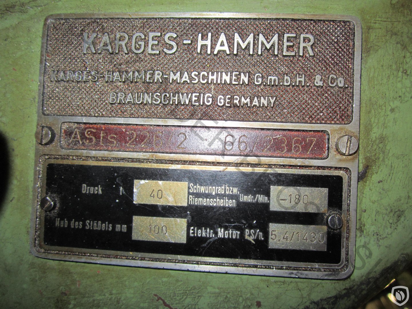 machine plate Karges Hammer