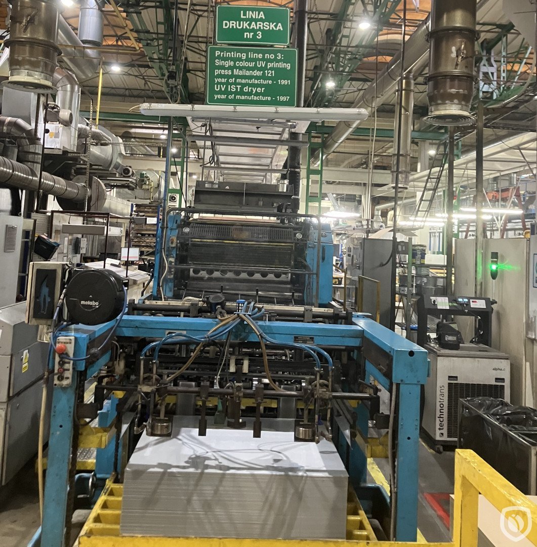Mailander 121 single colour printing line with UV-oven